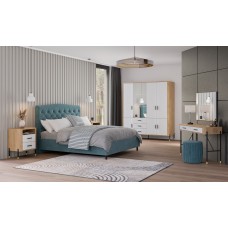 Kumode ar durvīm DANTE DT11, Ozols cremona/Balts matēts/Melns